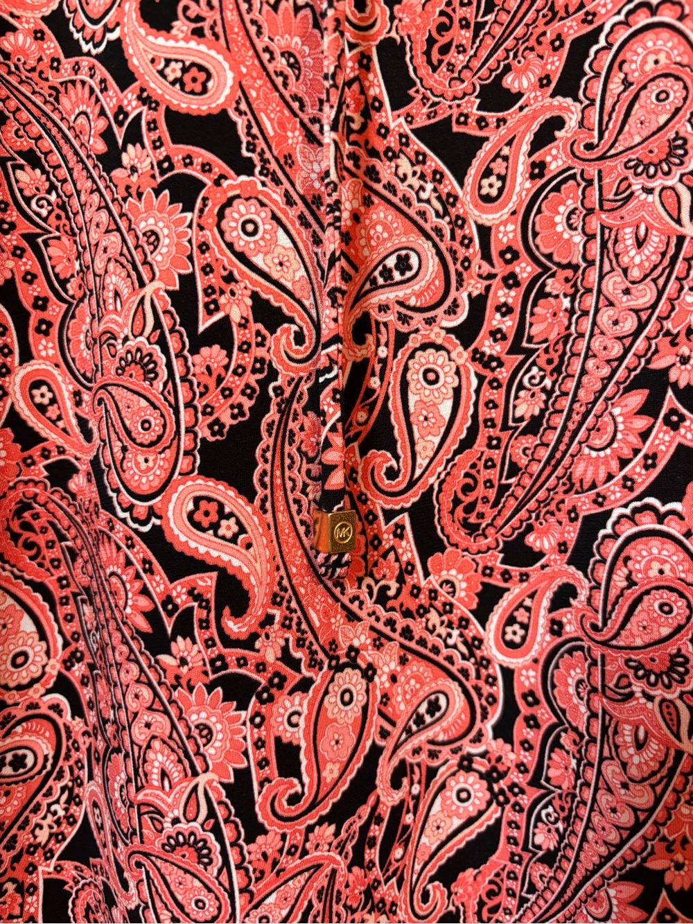 Michael Kors Coral and Black Paisley Sleeveless Dress - Picture 2 of 6